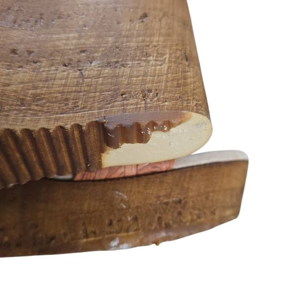 Sbicca Women's Size 7 Tan Brown Embossed Leather Wooden Wedges**FLAW - Picture 3 of 7